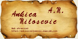 Ankica Milošević vizit kartica